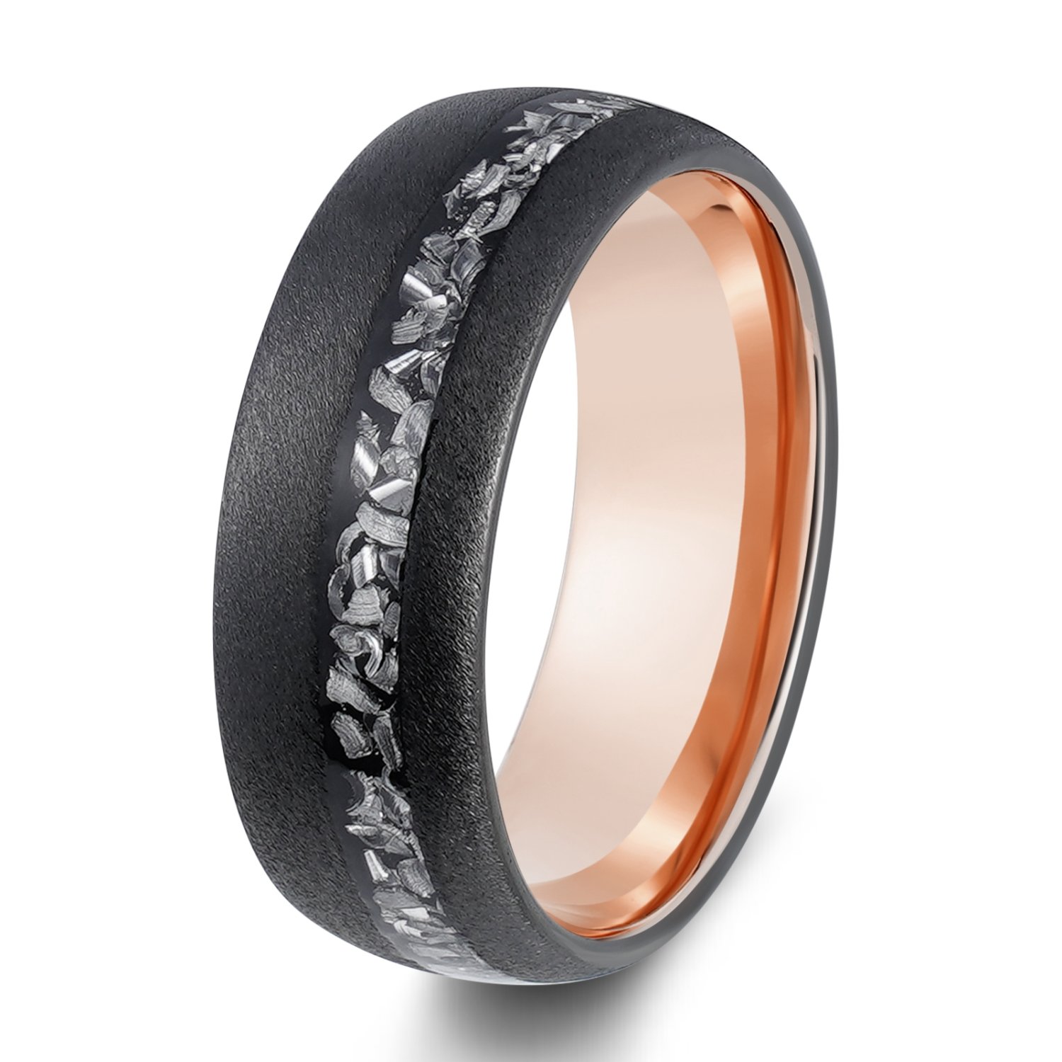 Fashion tungsten 8mm steel rose gold anti discoloration embedded iron shavings daily necessities party wedding women's clothing accessories