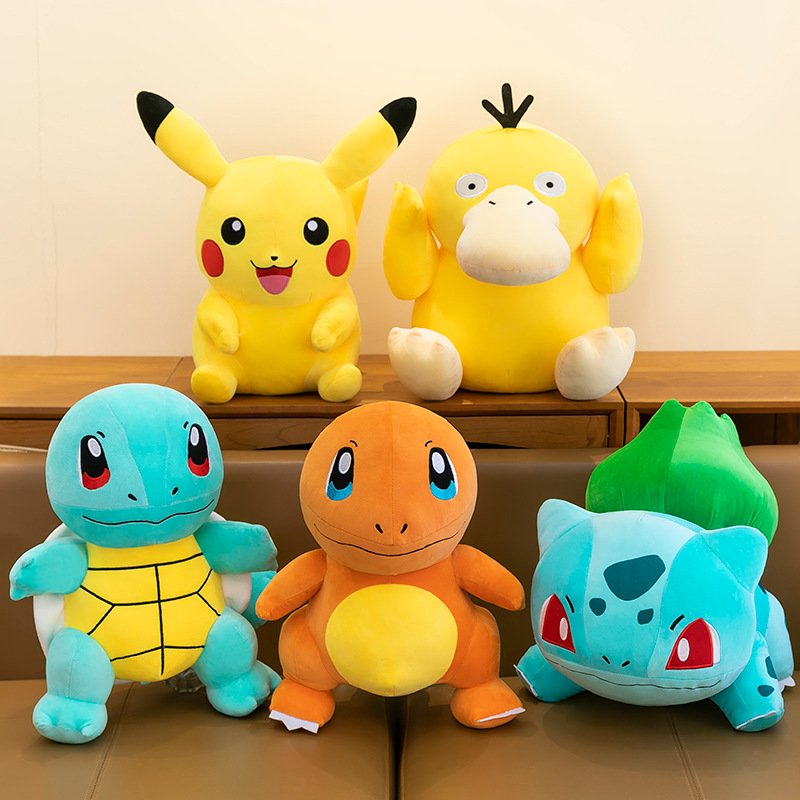 20-45cm Cross border Foreign Trade New Pocket Monsters Series Johnny Turtle Spray Fire Dragon Plush Toy Doll Children's Sleeping Gift