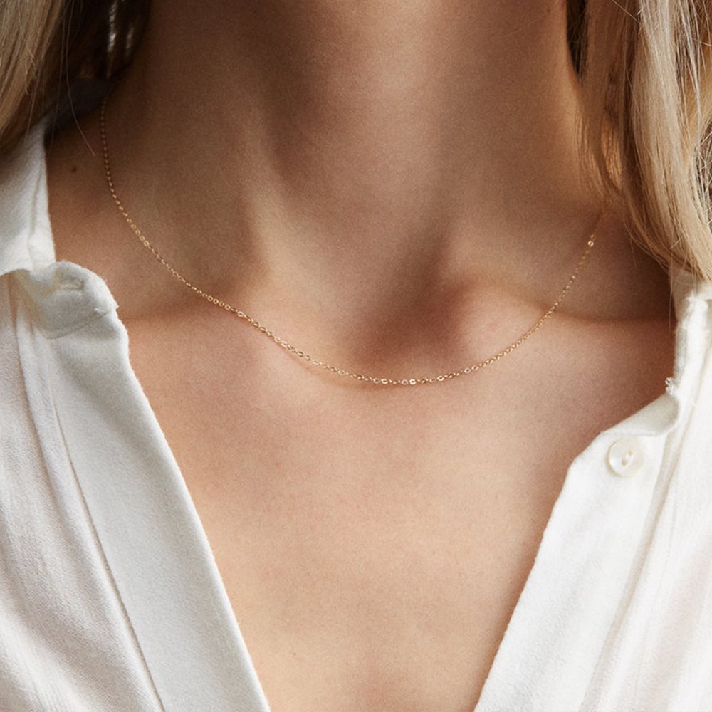 EManco Dropshipping Fine Chain Necklace Stainless Steel Solid Color Shining Necklace Women's Necklace Collar Fashion Jewelry