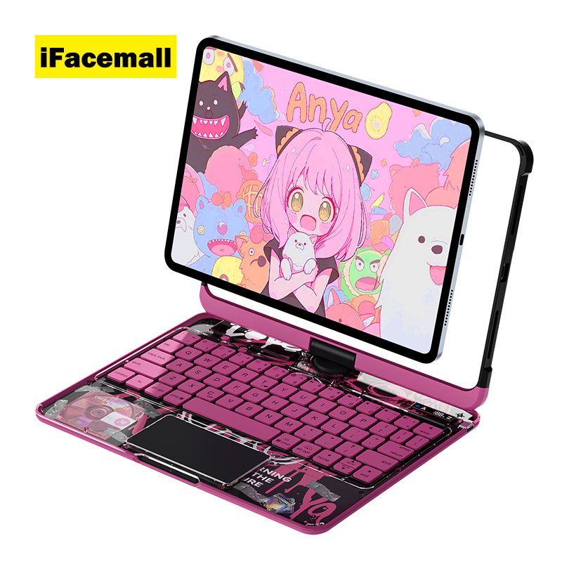 IFacemall case for iPad 2025 latest smart keyboard case with multi touch touchpad, compatible with iPad 10.9-inch 10th generation